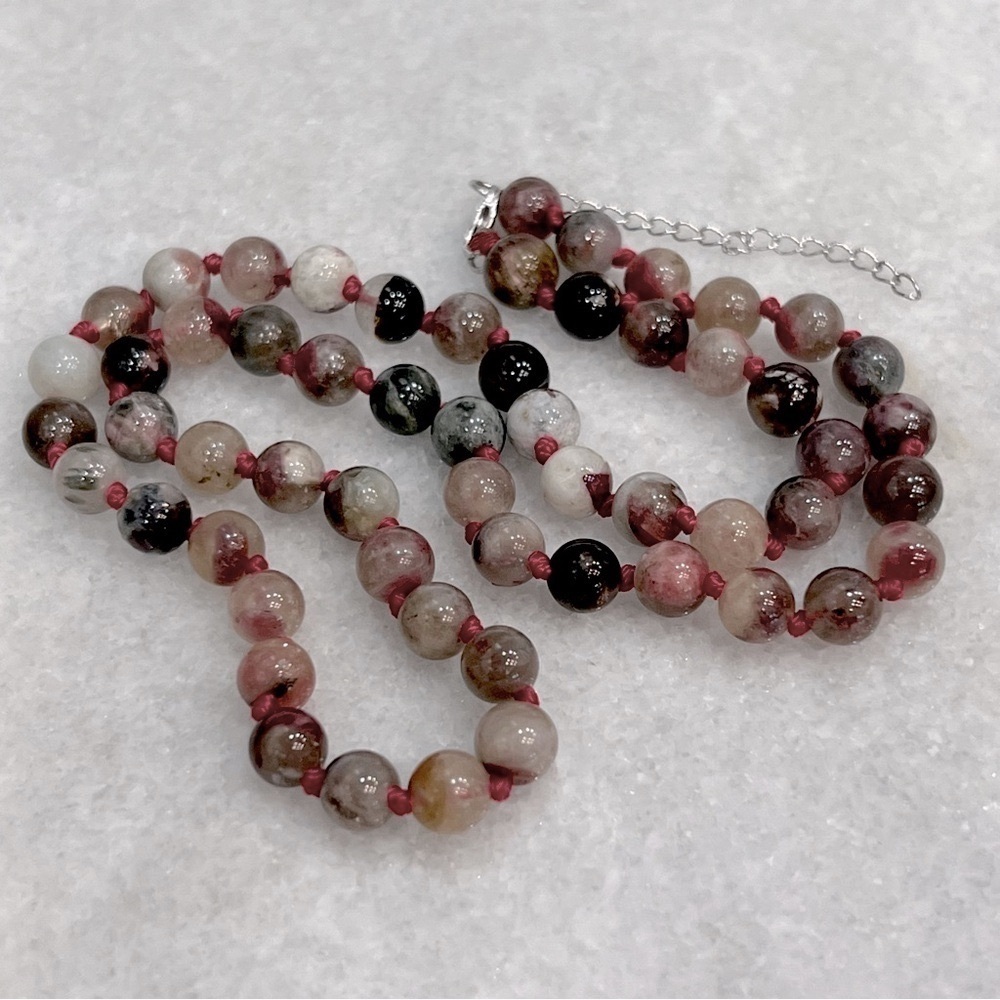 Multicolor Tourmaline Sterling Silver Beaded Necklace